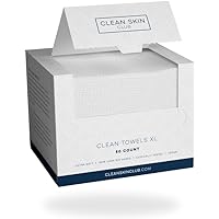 Clean Skin Club Clean Towels XL™, 100% USDA Biobased Face Towel, Disposable Face Towelette, Makeup Remover Dry Wipes, Ultra Soft, 50 Ct, 1 Pack