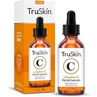 TruSkin Vitamin C Face Serum – Anti Aging Facial Serum with Vitamin C, Hyaluronic Acid, Vitamin E & More – Brightening Serum for Dark Spots, Even Skin Tone, Eye Area, Fine Lines & Wrinkles, 1 Fl Oz