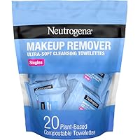 Neutrogena Makeup Remover Wipes, Individually Wrapped Daily Face Wipes for Waterproof Makeup, Travel & On-the-Go Singles, 20 Count