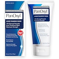 PanOxyl Acne Foaming Wash Benzoyl Peroxide 10% Maximum Strength Antimicrobial, 5.5 Oz