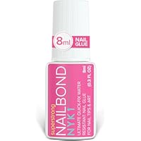 Super Strong Nail Glue For Nail Tips, Acrylic Nails and Press On Nails (8ml) NYK1 Nail Bond Brush On Nail Glue For Press On Nails Long Lasting Nail Glue For Acrylic Nails Fake Nails Tips Nail Glue Gel