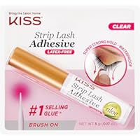KISS Strip Lash Adhesive, Lash Glue, 24hr Strip Eyelash Adhesive, Clear, Includes Lash Adhesive, Long Lasting Wear, Can Be Used with Strip Lashes and Lash Clusters